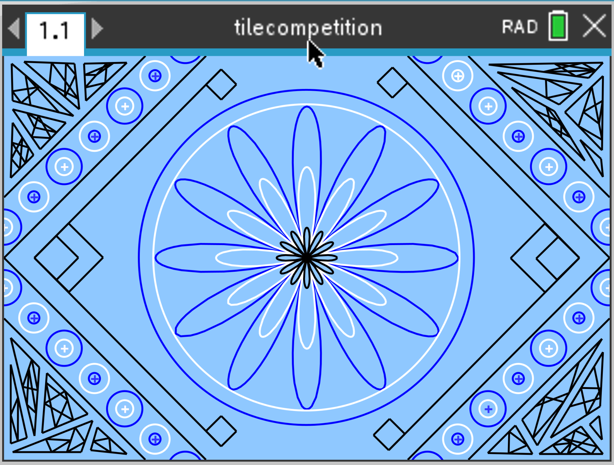 Competition entry: a tile design created on a TI-Nspire calculator screen