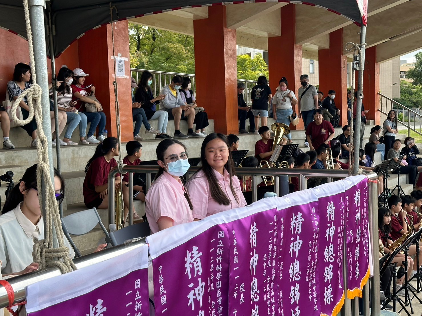 Emceeing the 2023 School-Wide Field Day: announcer booth 01