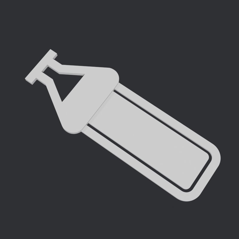 3D-printed bookmark design: flask