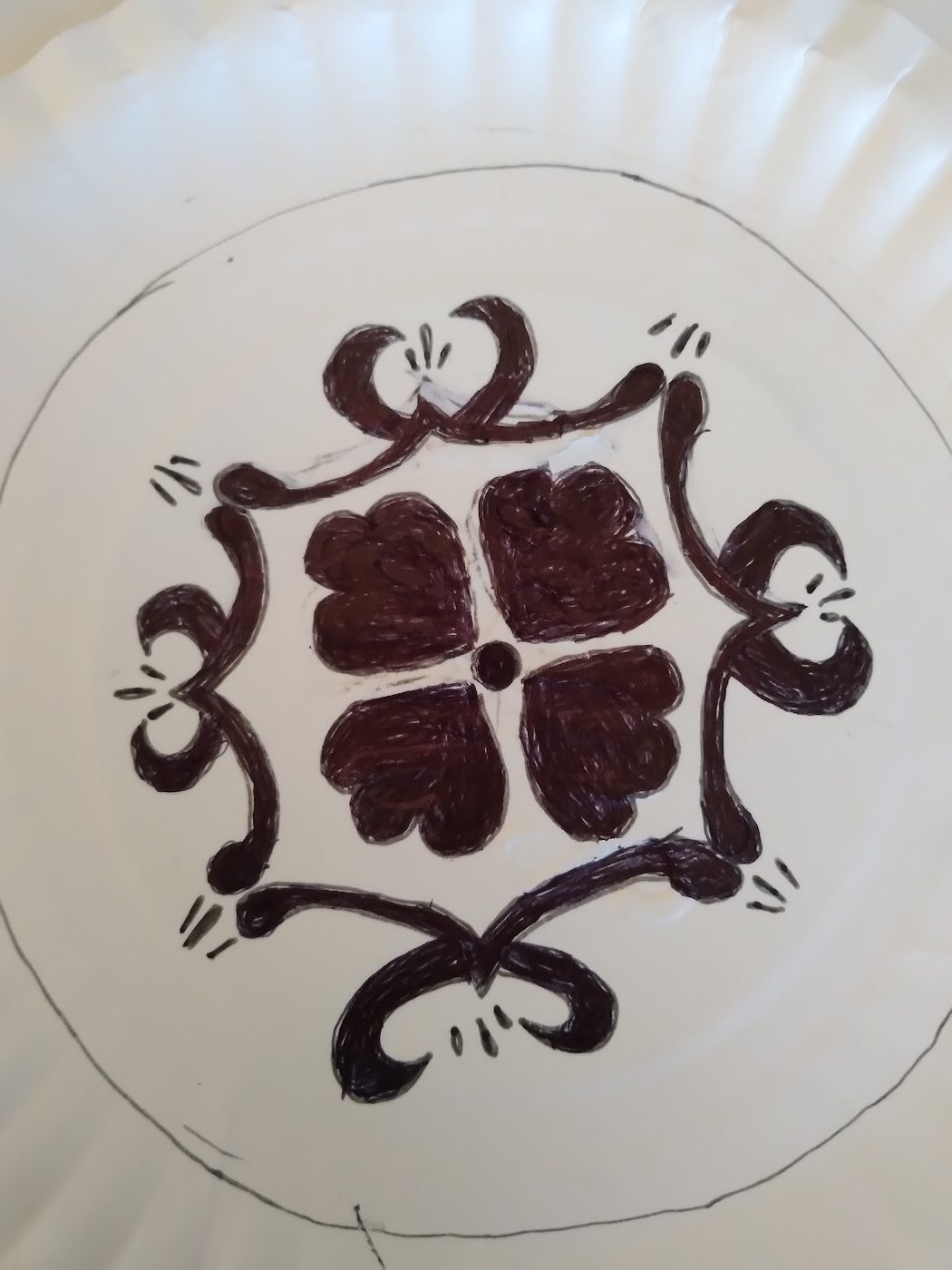 Egg project: a patterned design on a plate