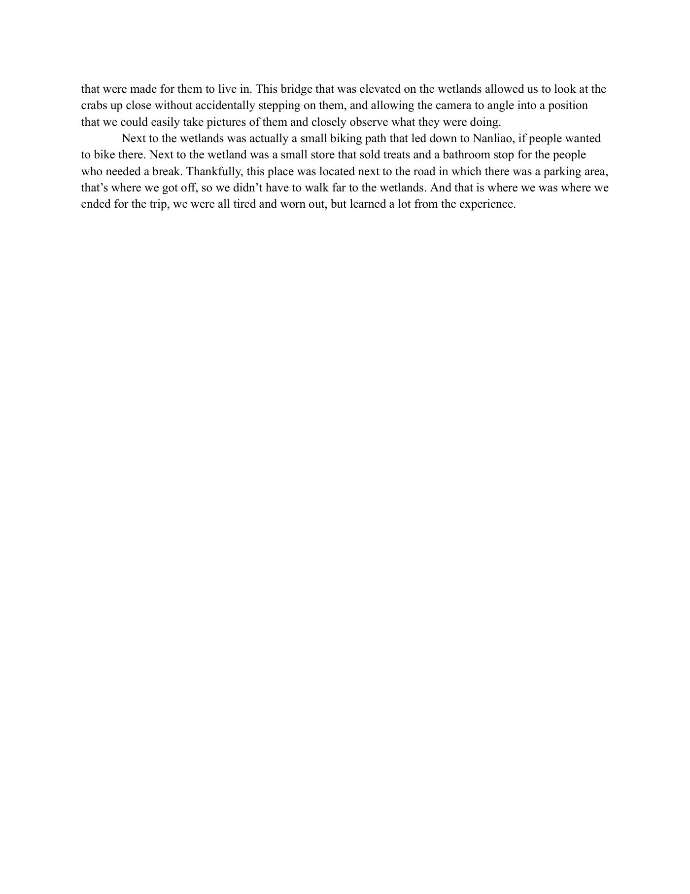 Field trip reflection and glass cup sandblasting, page 2