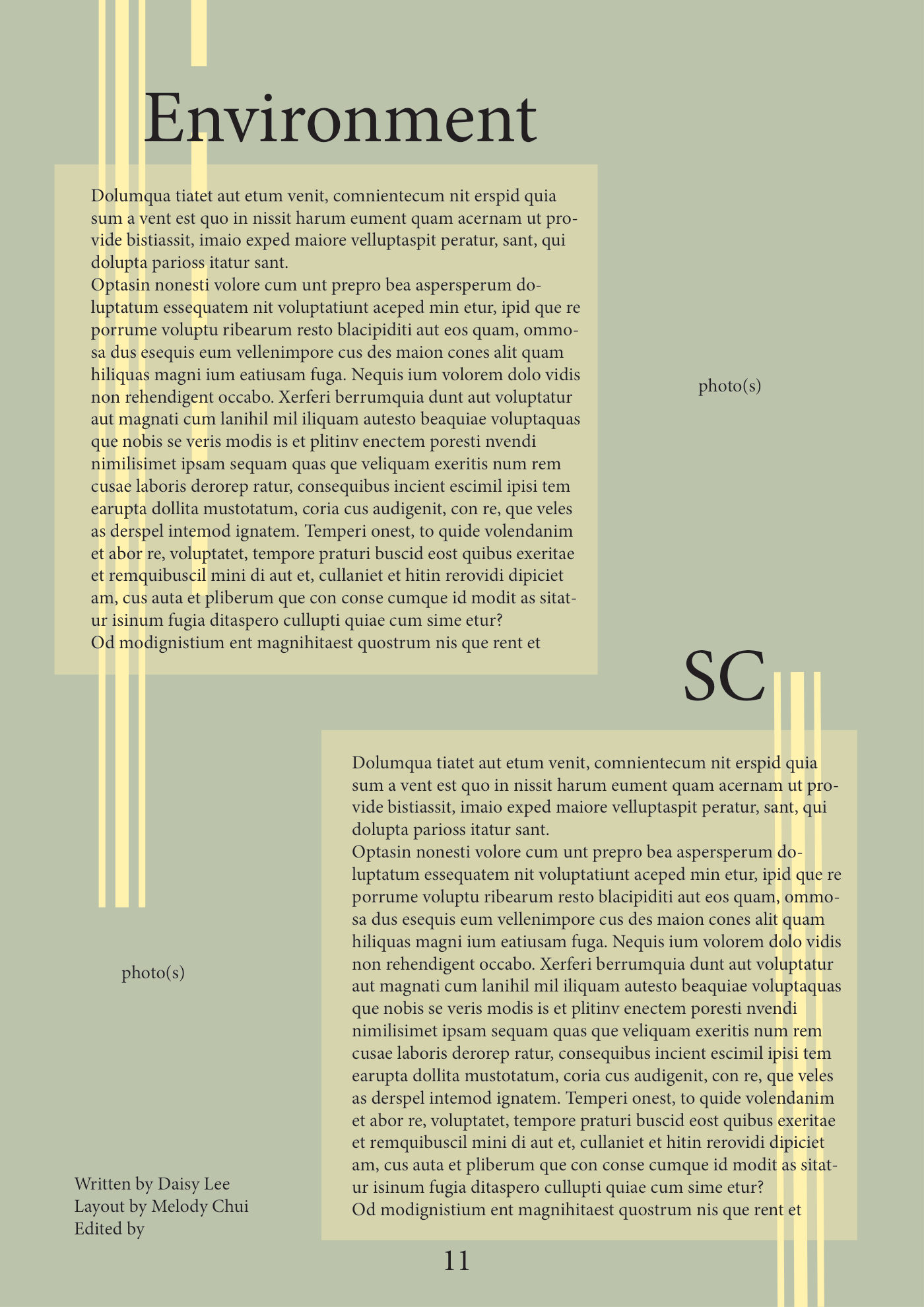 HSINMUN conference issue layout: Environment and SC
