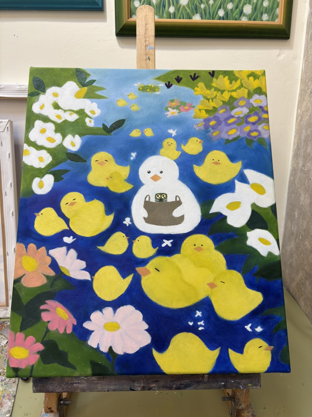 The duck oil painting, close-up 2
