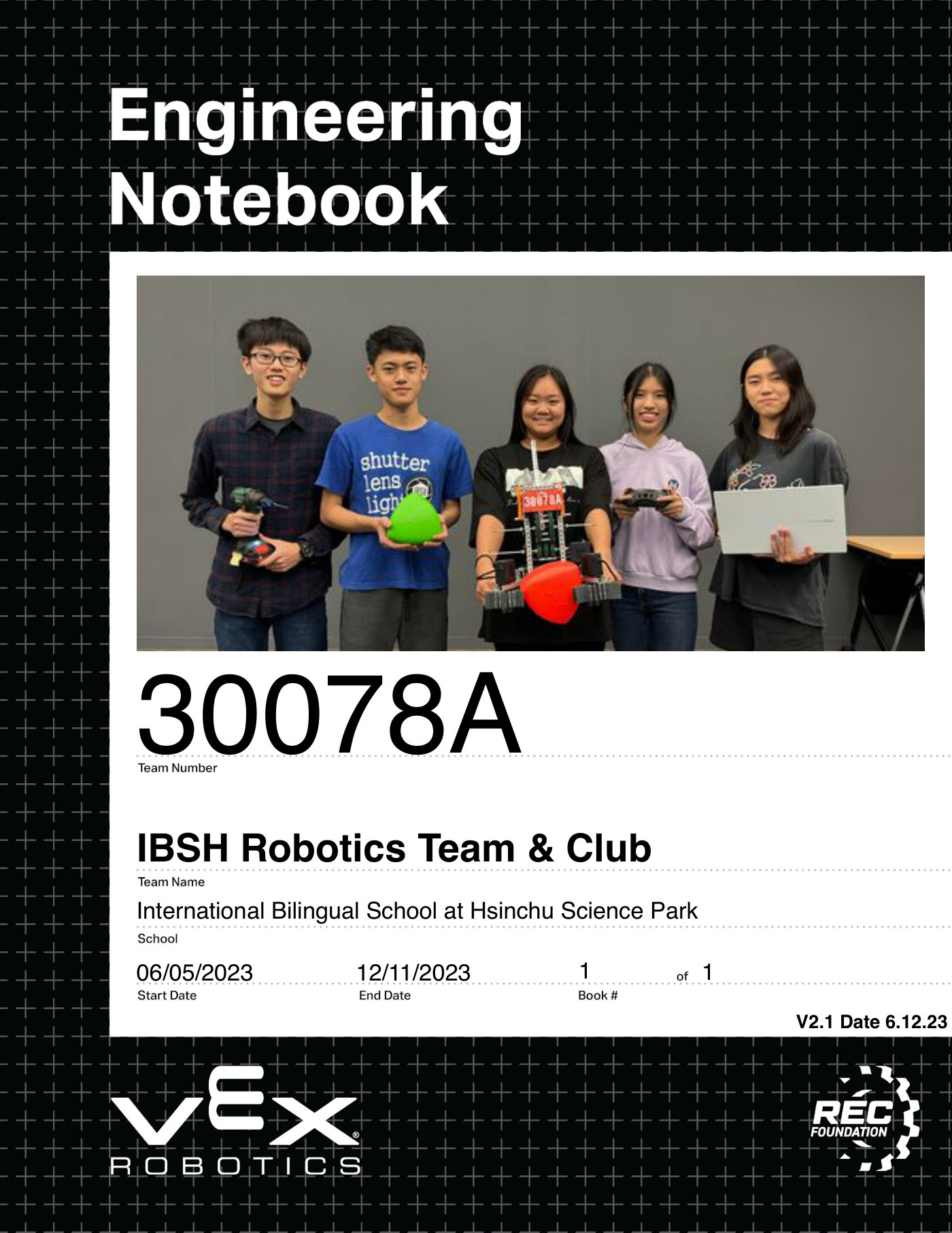 Team 30078A digital engineering notebook, page 1