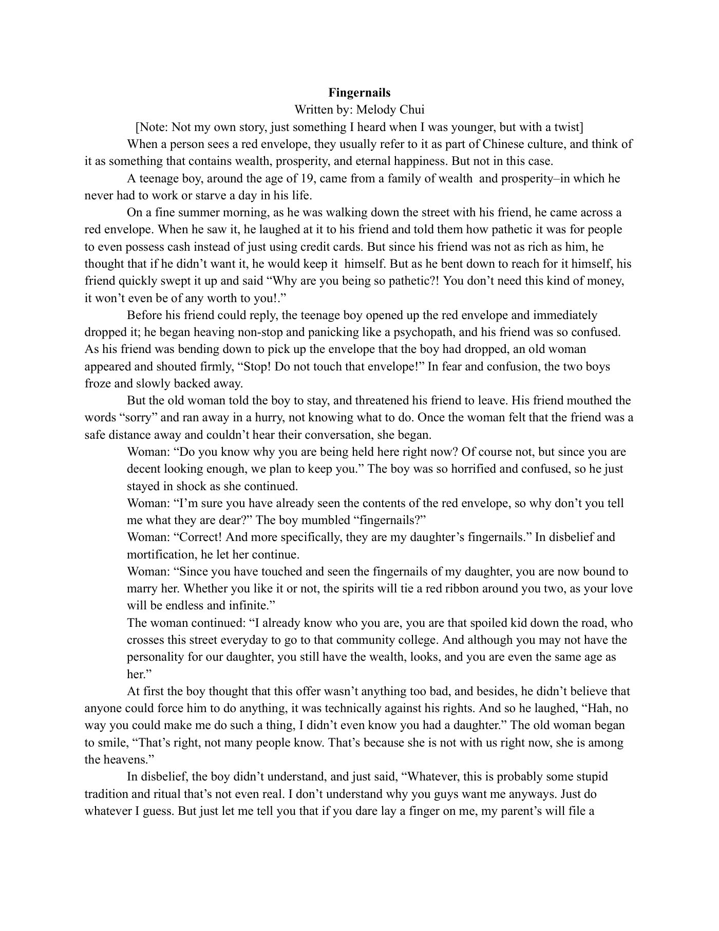 October Inkblot submission: Fingernails, page 1