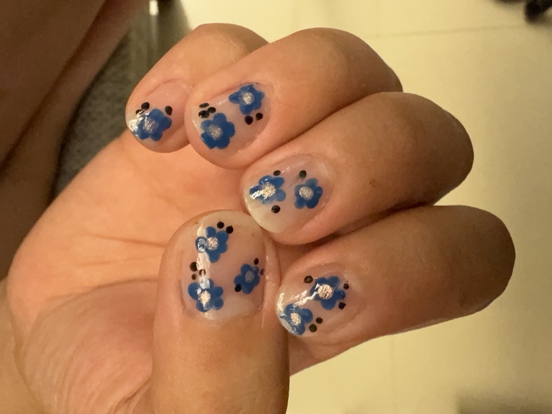Blue Flowers nail design, photo 5