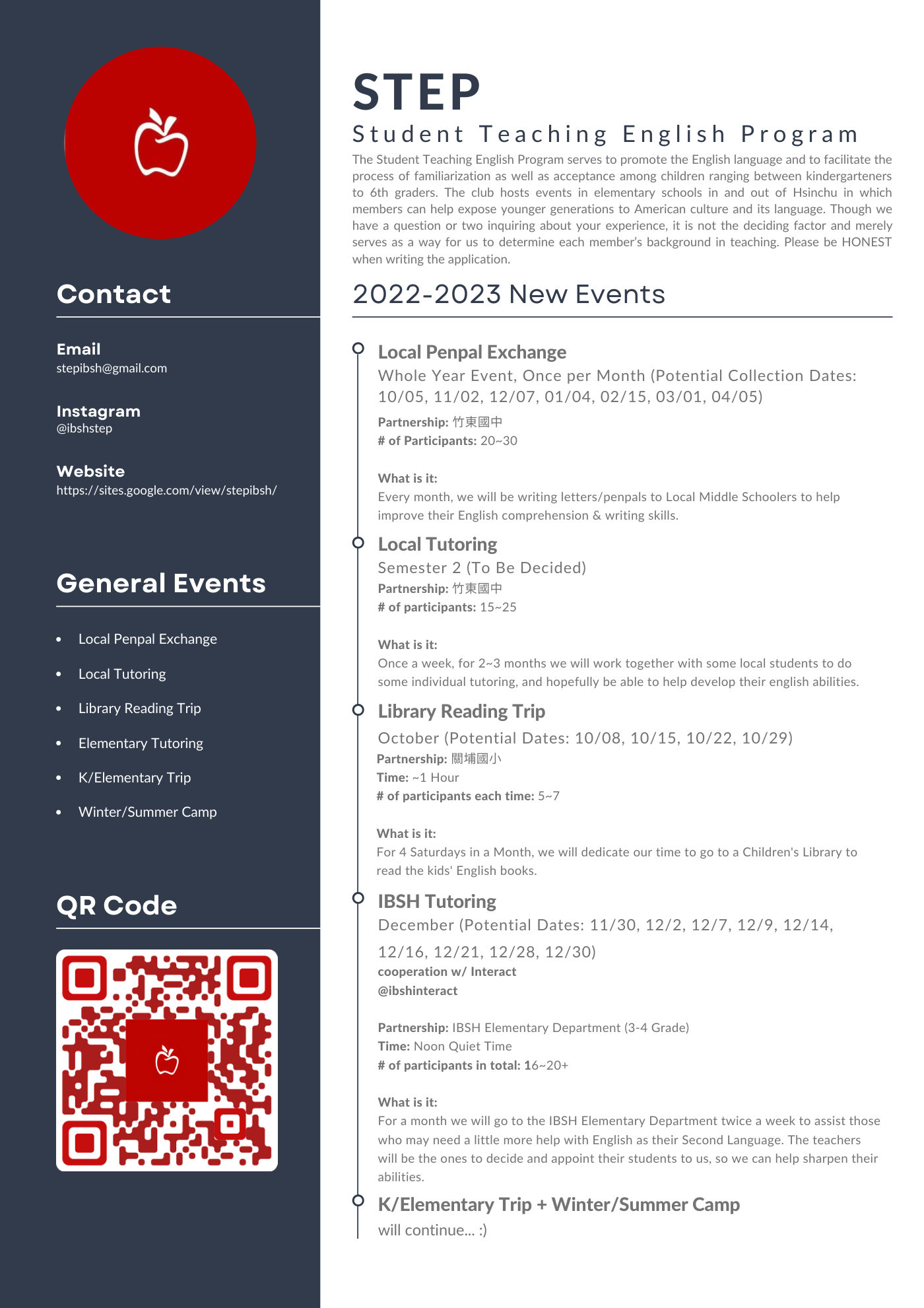 STEP 2022 to 2023 club fair promotion
